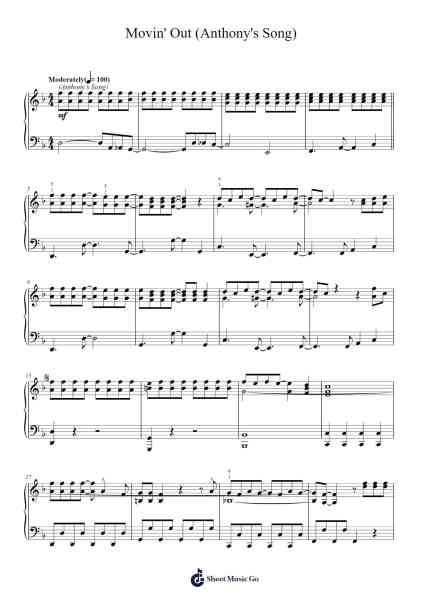 Movin' Out (Anthony's Song) Sheet Music by Billy Joel-Arr.Lilrald