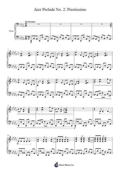 Jazz Prelude No. 2: Prestissimo Sheet Music by S. S-Arr.Leamorse Tayh
