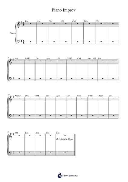 Piano Improv Sheet Music by undefined-Arr.Sonfy Strasie