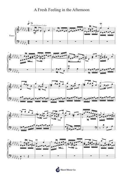 A Fresh Feeling in the Afternoon Sheet Music by Toursbur-Arr.Caewald Tabpritt