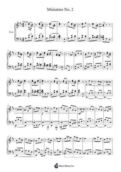 Miniature No. 2 Sheet Music by Joejoel-Arr.Penstowe Beardwells