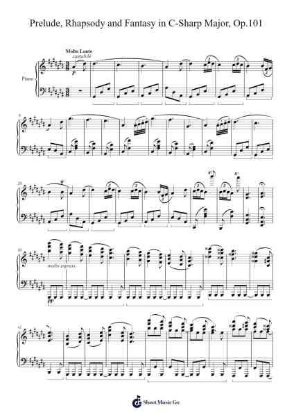 Prelude and Rhapsody in C-Sharp Major, Op. 101 Sheet Music by Johann Sebastian Bach-Arr.Ruthfitch Housed