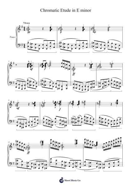Chromatic Etude in E minor Sheet Music by F. Golin-Arr.Fasil Murseph