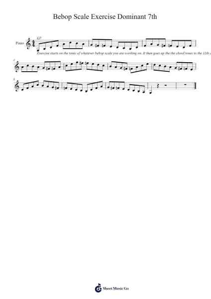 Bebop Scale Exercise Dominant 7th Sheet Music by Beaunolds-Arr.Sanjay Lanh