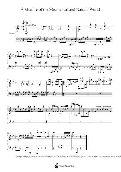A Mixture of the Mechanical and Natural World Sheet Music by Toursbur-Arr.Temvogt Roblome