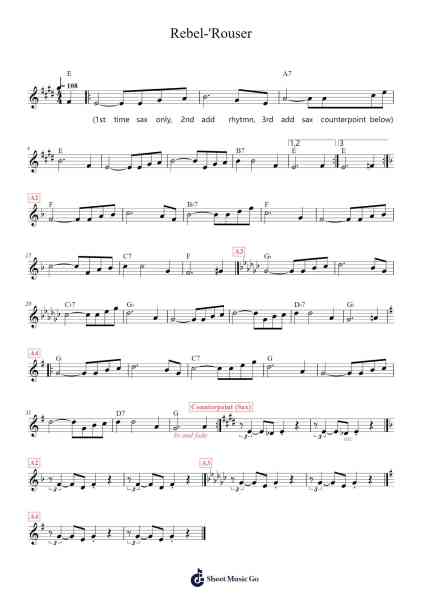 Rebel-'Rouser Sheet Music by Duane Eddy/Lee Hazlewood-Arr.Boycefax