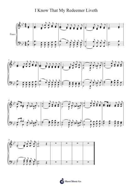 I Know That My Redeemer Liveth Sheet Music by Jessie B. Pounds-Arr.Lowell