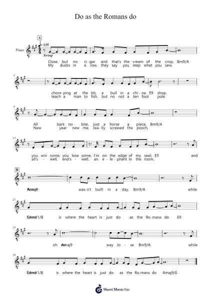 Do as the Romans do Sheet Music by Bailey Boutin-Arr.Dempdawn Ftance