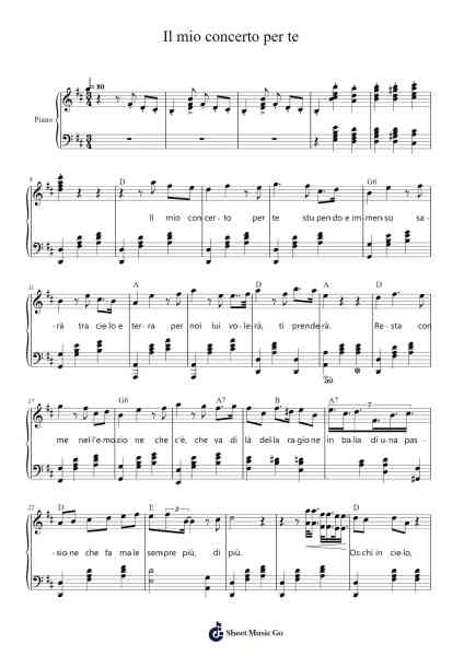 Il mio concerto per te Sheet Music by Al Bano/Romina Power-Arr.Davepeare