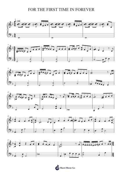FOR THE FIRST TIME IN FOREVER Sheet Music by Unknown author-Arr.Virgreg