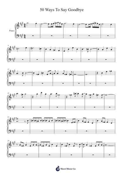 50 Ways To Say Goodbye Sheet Music by Cumckle Vogtmas-Arr.Polwer Sharpger