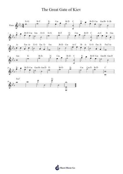 The Great Gate of Kiev Sheet Music by Modeste Mussorgsky-Arr.Sysham