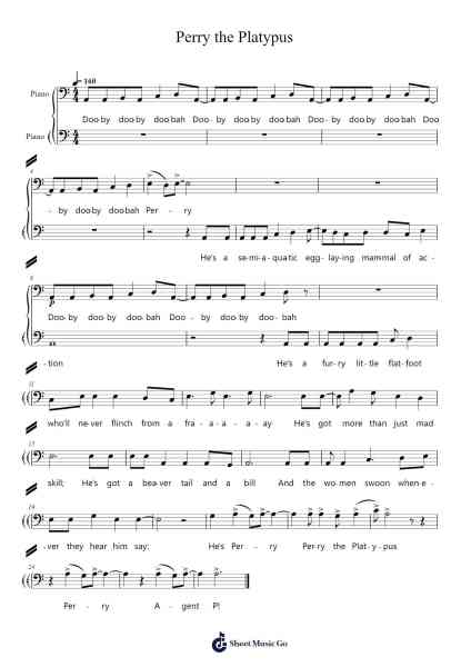 Perry the Platypus Sheet Music by Danny Jacob-Arr.Carrnie