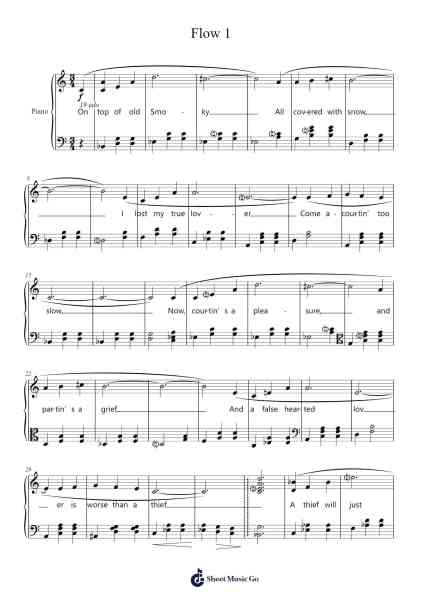 On Top of Old Smoky Sheet Music by Misc Traditional-Arr.Payyule