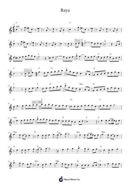 Raya Sheet Music by Unknown author-Arr.Gregson Lawvic