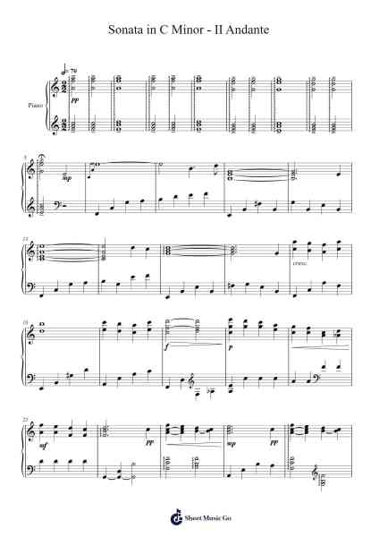 Sonata in C Minor - II Andante Sheet Music by Robert G. Schwartz-Arr.Youngvian