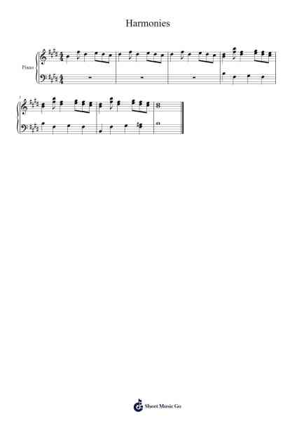 Harmonies Sheet Music by margaretfood-Arr.Evertrine Curcent