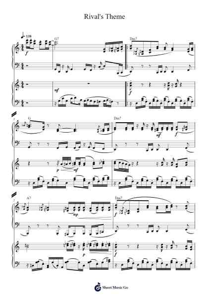 Rival's Theme Sheet Music by Go Ichinose-Arr.Jorriel Toursnoah