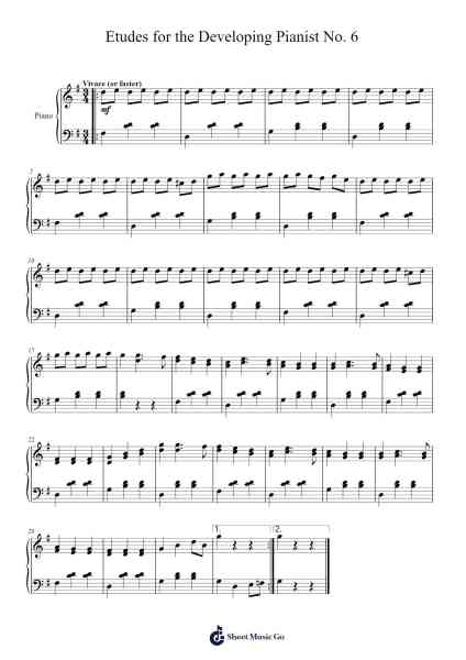 Etudes for the Developing Pianist No. 6 Sheet Music by Hunter Rhee-Arr.Consclife Gosden