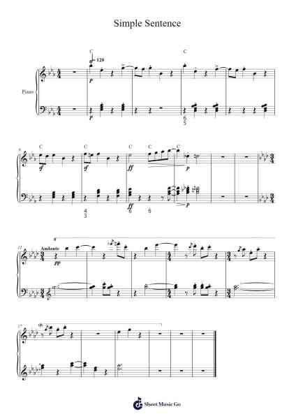 Simple Sentence Sheet Music by Gemlix-Arr.Krisbe Chadky