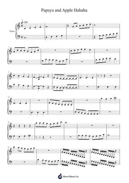 Papaya and Apple Hahaha Sheet Music by K.P./R.A.-Arr.Hugill