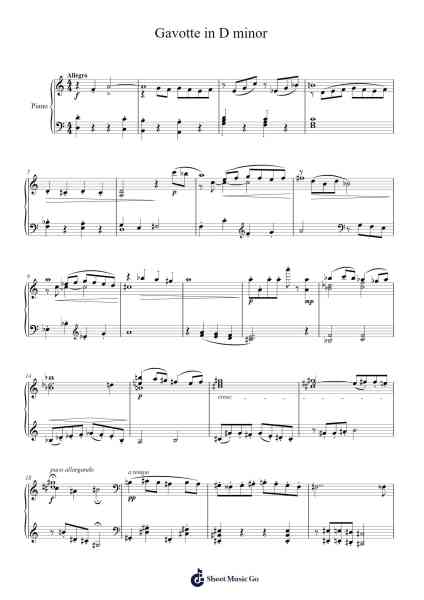 Gavotte in D Minor Sheet Music by Tony Gemayel-Arr.Relip