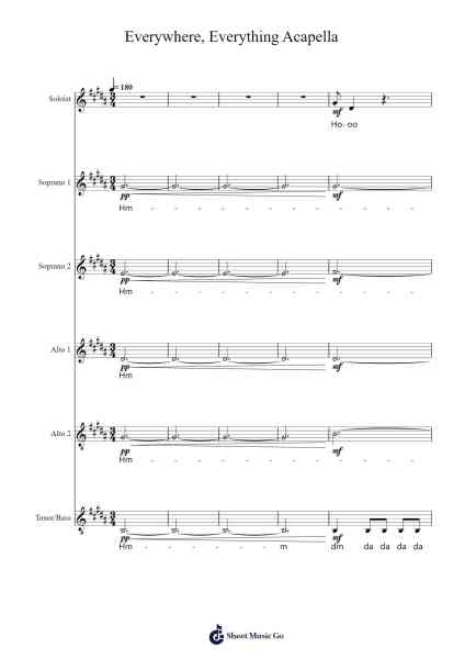 Everywhere, Everything Acapella Sheet Music by Noah Kahan-Arr.Springlome Xebloor