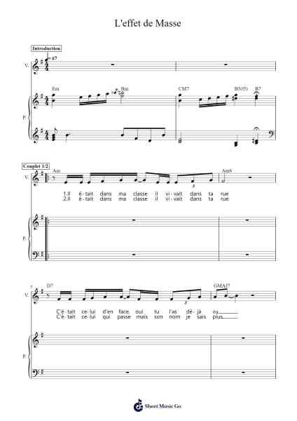 L'effet de Masse Sheet Music by Maëlle-Arr.Bownio Elroytier