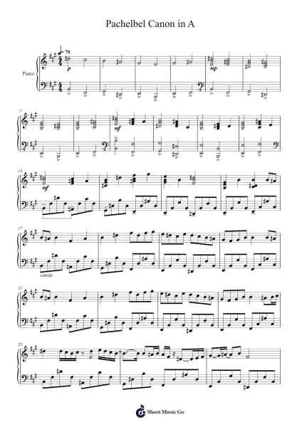 Canon in D Major Sheet Music by baguszakaria9-Arr.Lespenn