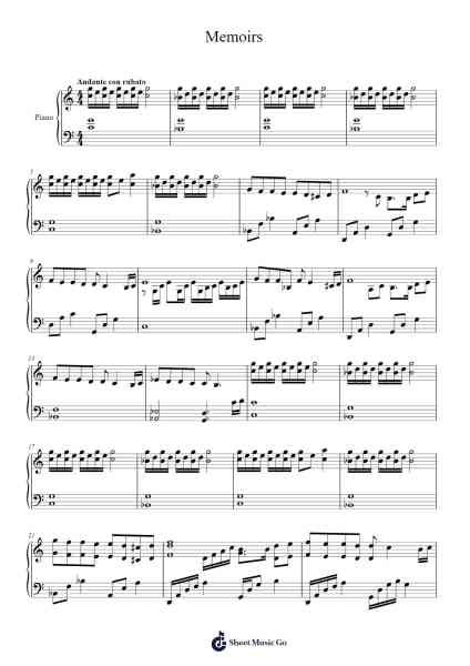 Memoirs Sheet Music by Kevin Manthei-Arr.Willfred Keithnald