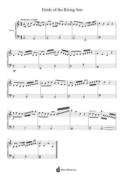 Etude of the Rising Sun Sheet Music by Melcob Brownda-Arr.Haynin