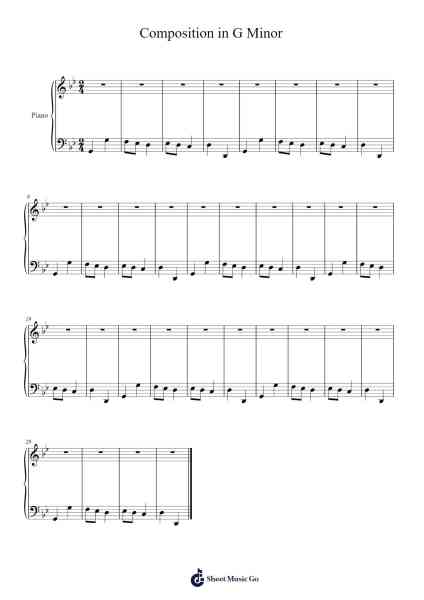 Composition in G Minor Sheet Music by Ellie Ramey-Arr.Everal Baurell