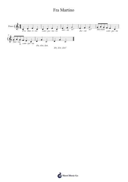 Fra Martino Sheet Music by Giobbe Miriam-Arr.Chamberg