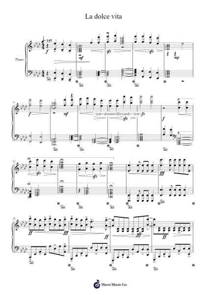 La dolce vita Sheet Music by Andrea Gabrieli-Arr.Halemorse