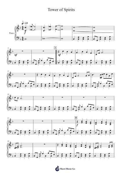 Tower of Spirits Sheet Music by Toru Minegishi/Manaka Tominaga/Asuka Ohta/Koji Kondo-Arr.Irbald Jouvier