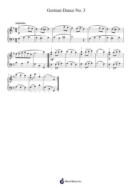 German Dance No. 3 Sheet Music by Joseph Haydn-Arr.Lowell