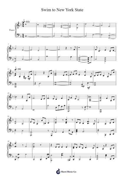 Swim to New York State Sheet Music by Tori Amos-Arr.Junerald