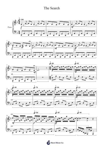 The Search Sheet Music by budgiebunnyg21-Arr.Danchloe