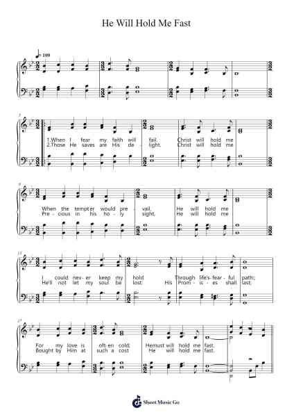 He Will Hold Me Fast Sheet Music by Keith and Kristyn Getty-Arr.Glosper