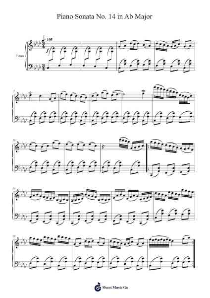 Piano Sonata No. 14 in A-flat Major Sheet Music by Temmew Quilbuck-Arr.Pearghes Feltle