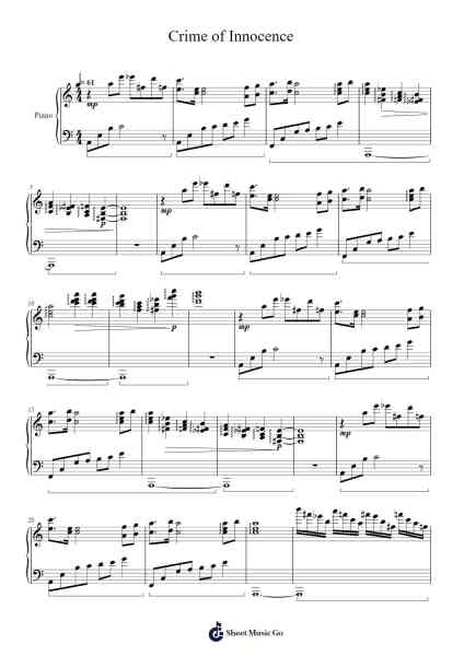 Evangelion: Crime of Innocence Sheet Music by Evangelion-Arr.Wrightac Phimaud