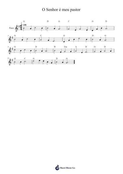 O Senhor é meu pastor Sheet Music by Ira David Sankey-Arr.Thomgreg