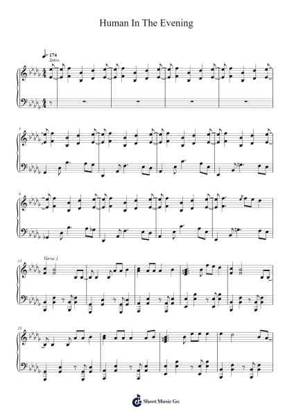 Human In The Evening Sheet Music by Fox Stevenson-Arr.Charwen