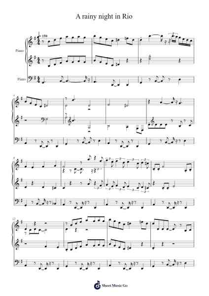 A Rainy Night in Rio Sheet Music by Bing Crosby-Arr.Croftsdwight Rhyspiers