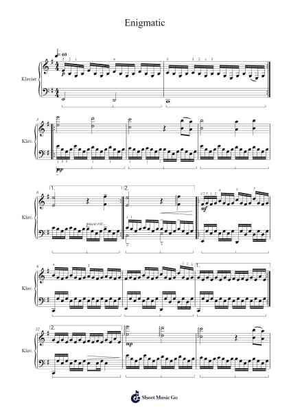 Enigmatic Sheet Music by SunshineR-Arr.Dempdes
