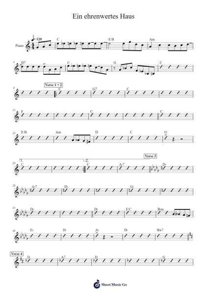 Ein ehrenwertes Haus Sheet Music by Udo Jürgens-Arr.Saxky