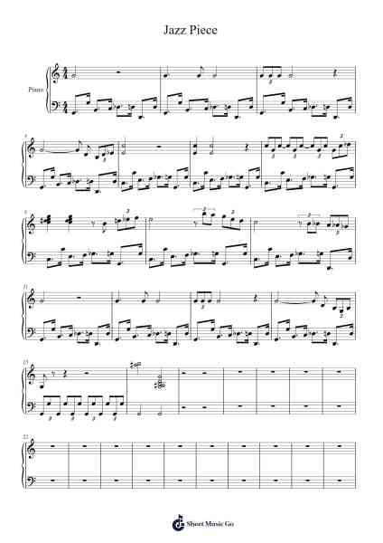 Jazz Piece Sheet Music by Kevin Chen-Arr.Fastjean