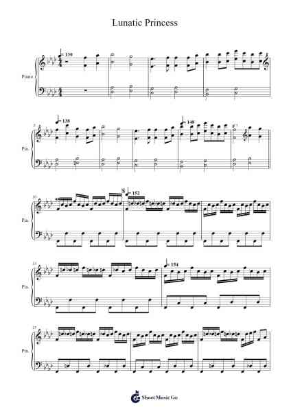 Lunatic Princess Sheet Music by Penrian-Arr.Aslan Wordford