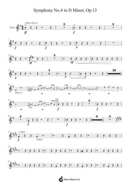 Symphony No.4 in D Minor, Op.13 樂譜由 Antonín Dvořák - 編曲 Uvey
