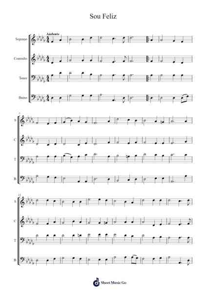 Sou Feliz Sheet Music by Chuab-Arr.Birwylde